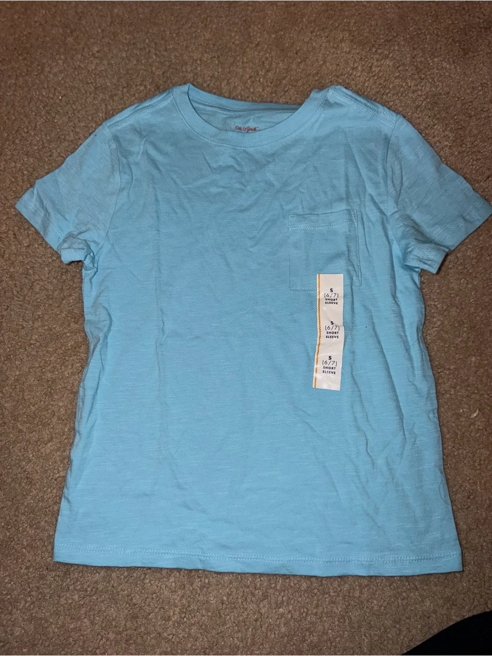 NWT Cat & Jack Light Blue Pocket Tee - Short Sleeve Boys